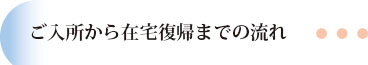 ご入所から在宅復帰までの流れ